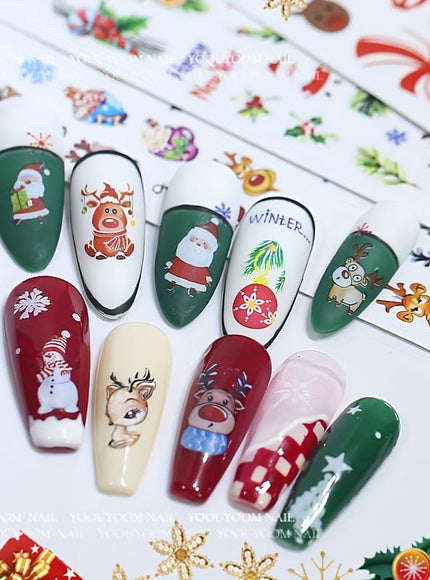 KissICON 12 Sheets KissIcon All Holidays Nail Art Stickers - Self-Adhesive