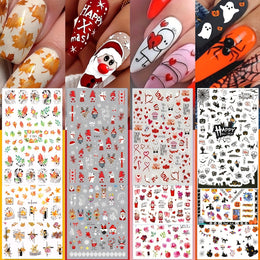 KissICON 12 Sheets KissIcon All Holidays Nail Art Stickers - Self-Adhesive