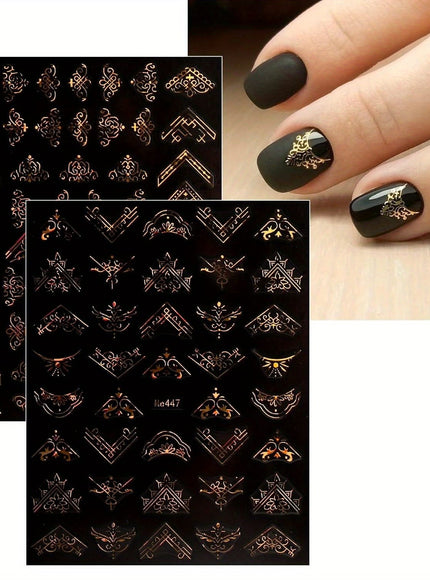 KissICON 12 Sheets KissIcon Floral Nail Stickers 12 Sheets - Glossy