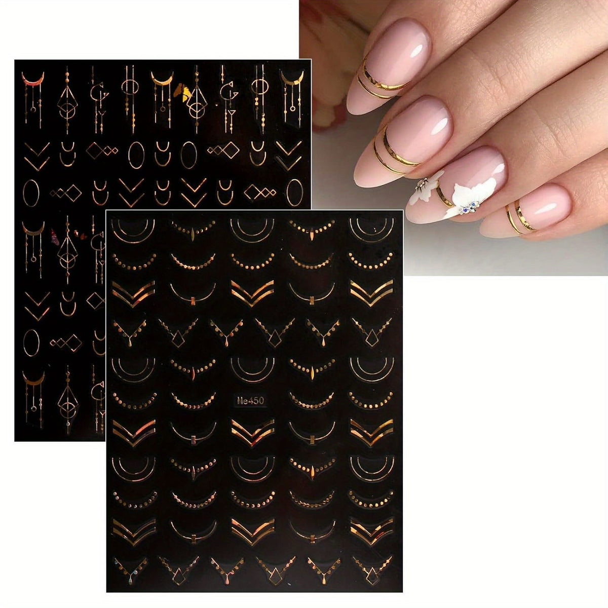 KissICON 12 Sheets KissIcon Floral Nail Stickers 12 Sheets - Glossy