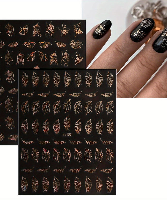 KissICON 12 Sheets KissIcon Floral Nail Stickers 12 Sheets - Glossy