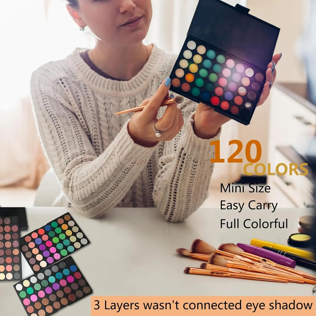 KissICON 120 color KissIcon 120 Color Eye Shadow Palette - Waterproof