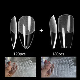 KissICON 120 Tips 120T Press On False Nails Coffin Frosted Full Cover