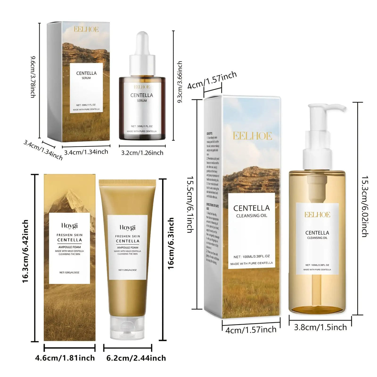 KissICON 120g+100ml+30ml Centella Asiatica 3piece Set – Hydrate Refresh Glow