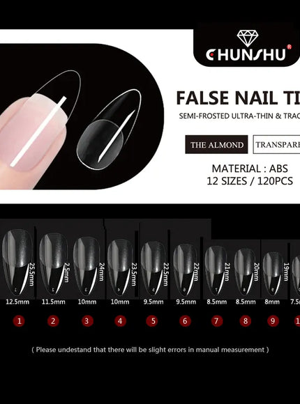 KissICON 120Pcs Almond KissIcon 120Pcs False Nails Coffin Tips Clear -
