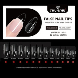 KissICON 120Pcs Almond KissIcon 120Pcs False Nails Coffin Tips Clear -