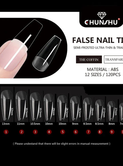 KissICON 120Pcs Coffin KissIcon 120Pcs False Nails Coffin Tips Clear -