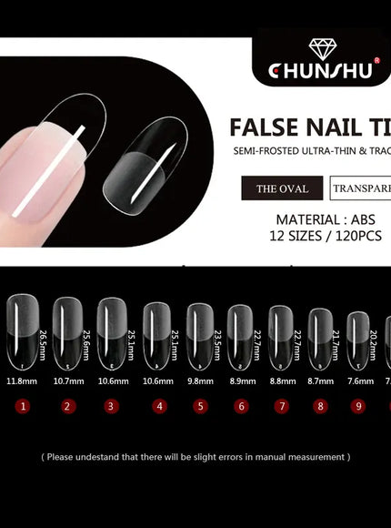 KissICON 120Pcs Oval KissIcon 120Pcs False Nails Coffin Tips Clear -