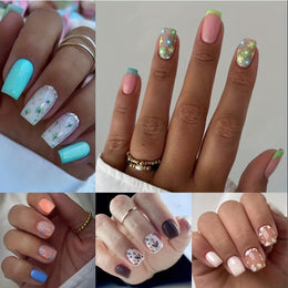 KissICON 120PCS Press On Nails (5 sets) KissIcon 120Pcs French Tip Press On Nails Floral