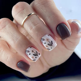 KissICON 120PCS Press On Nails (5 sets) KissIcon 120Pcs French Tip Press On Nails Floral