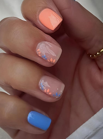 KissICON 120PCS Press On Nails (5 sets) KissIcon 120Pcs French Tip Press On Nails Floral