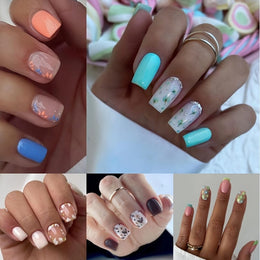 KissICON 120PCS Press On Nails (5 sets) KissIcon 120Pcs French Tip Press On Nails Floral
