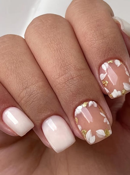 KissICON 120PCS Press On Nails (5 sets) KissIcon 120Pcs French Tip Press On Nails Floral