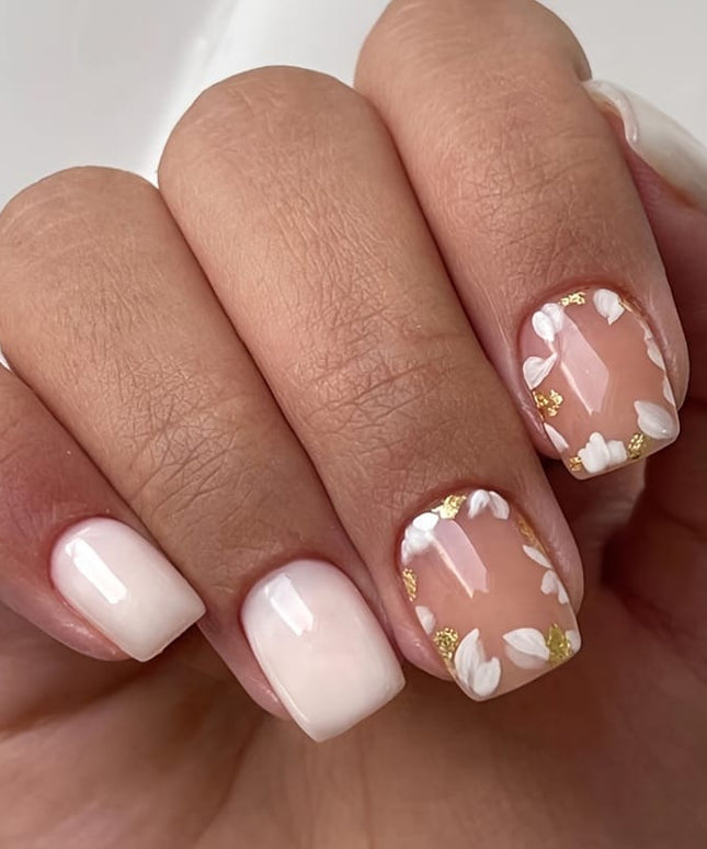 KissICON 120PCS Press On Nails (5 sets) KissIcon 120Pcs French Tip Press On Nails Floral