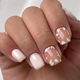 KissICON 120PCS Press On Nails (5 sets) KissIcon 120Pcs French Tip Press On Nails Floral