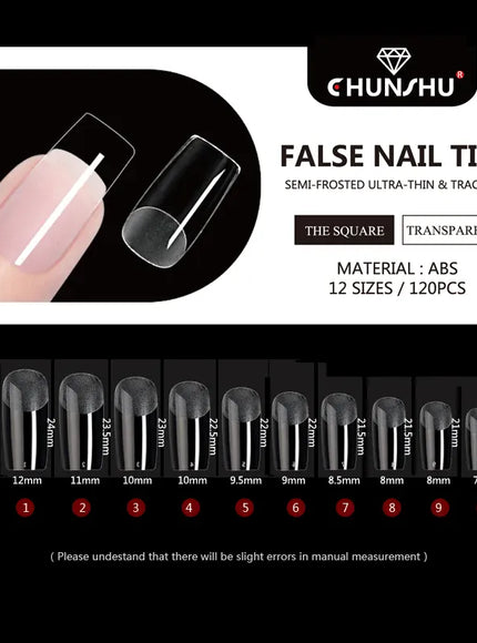 KissICON 120Pcs Square KissIcon 120Pcs False Nails Coffin Tips Clear -