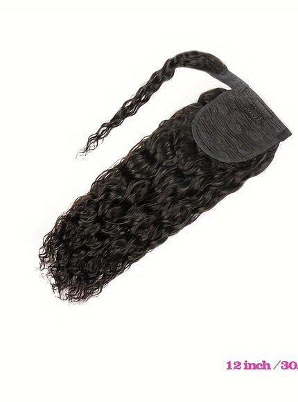 KissICON 12inch / Black KissIcon Human Hair Water Wave Ponytail - Natural