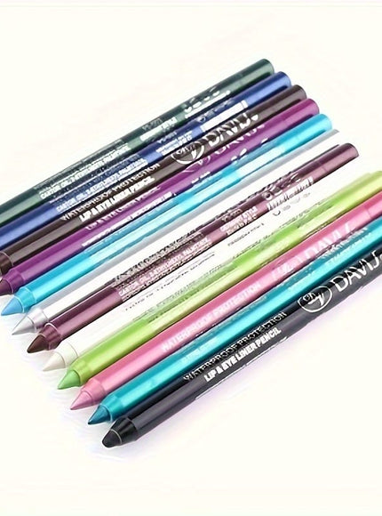 KissICON 12pcs Eyeliner Pencil with Sharpener Set 2in1 Eyeliner Pens – Color Shadow Waterproof