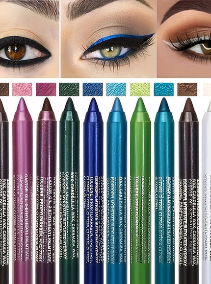 KissICON 12pcs Eyeliner Pencil with Sharpener Set 2in1 Eyeliner Pens – Color Shadow Waterproof