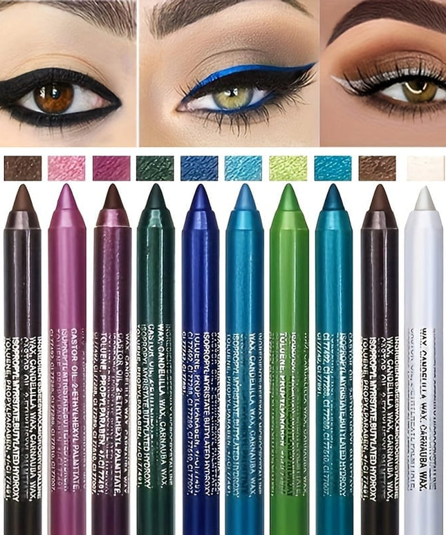 KissICON 12pcs Eyeliner Pencil with Sharpener Set 2in1 Eyeliner Pens – Color Shadow Waterproof
