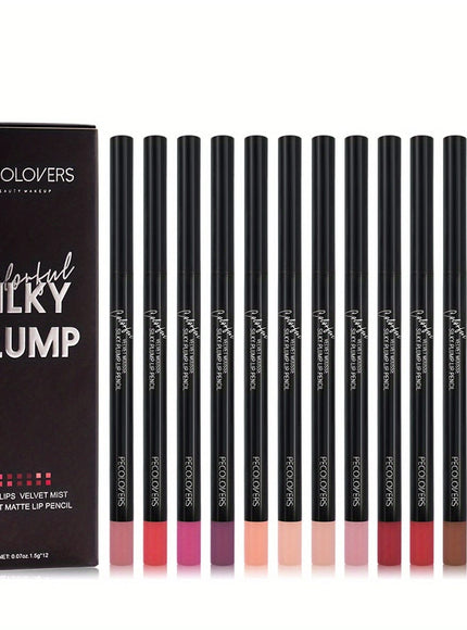 KissICON 12PCS KissIcon Matte Lip Liner Pencil Set Waterproof Long