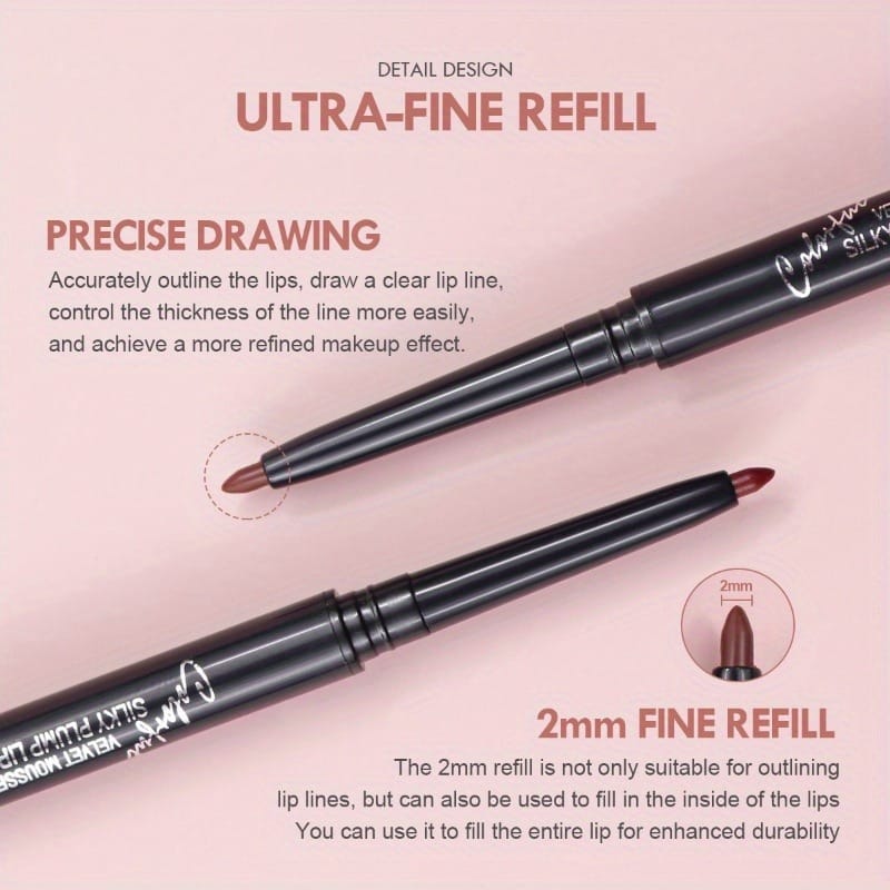 KissICON 12PCS KissIcon Matte Lip Liner Pencil Set Waterproof Long