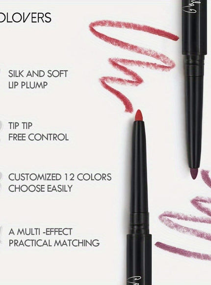 KissICON 12PCS KissIcon Matte Lip Liner Pencil Set Waterproof Long