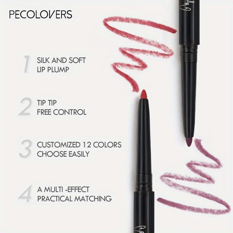 KissICON 12PCS KissIcon Matte Lip Liner Pencil Set Waterproof Long