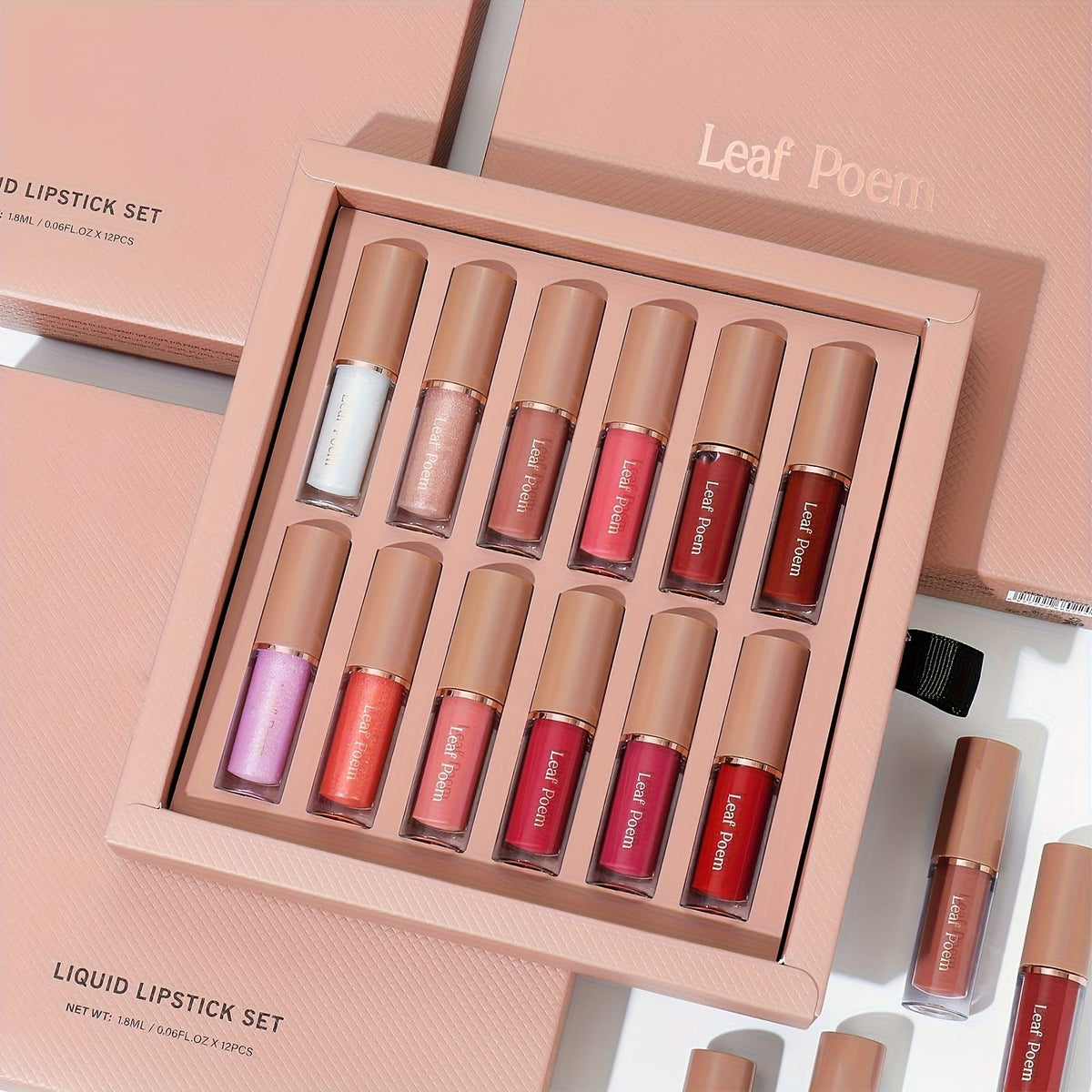 KissICON 12pcs Lipstick Set 12shade Velvet Matte Mirror Lip Gloss Lipstick Set