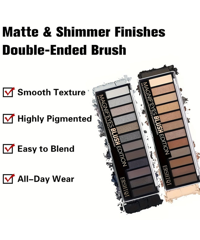 KissICON 12shade Palette Nude Smoky Fiery Looks