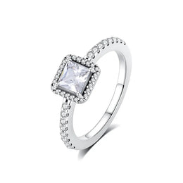KissICON 13 / 8 Original 925 Sterling Silver Ring Love Heart Wishbone Moon Sun Rings Crystal Rose Gold For Women Wedding Gift Luxury Jewelry