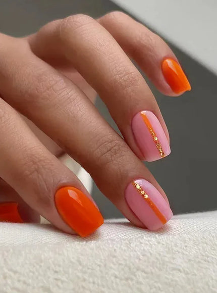 KissICON 13 KissIcon False Nail Full Cover Pink Glitter Nails
