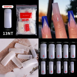 KissICON 13 Natural / CHINA Mid Length Press On Nails Clear Natural 500pcs