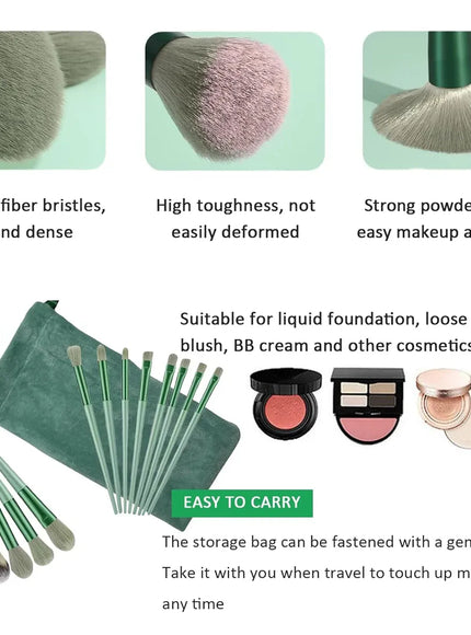 KissICON 💋 13 Piece Makeup Brush Set - Soft