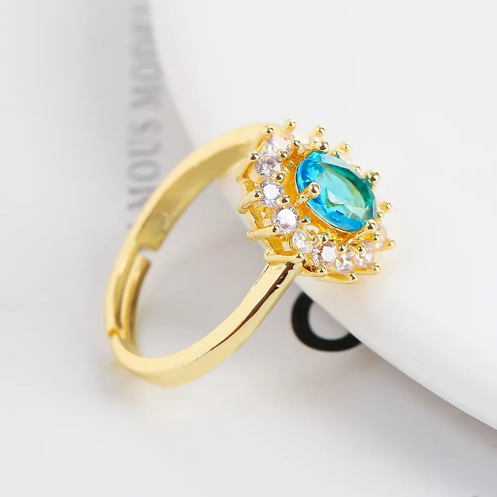 KissICON 13 / resizable Kissicon Lady Blue Crystal Bridal Ring –