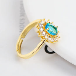 KissICON 13 / resizable Kissicon Lady Blue Crystal Bridal Ring –