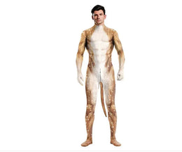 KissICON 13 / XXL Halloween Costume  Adult Mens Wild Animal Cosplay Costume Full Cover 3D Print Beast Petsuit Jumpsuit Bodysuit Tail