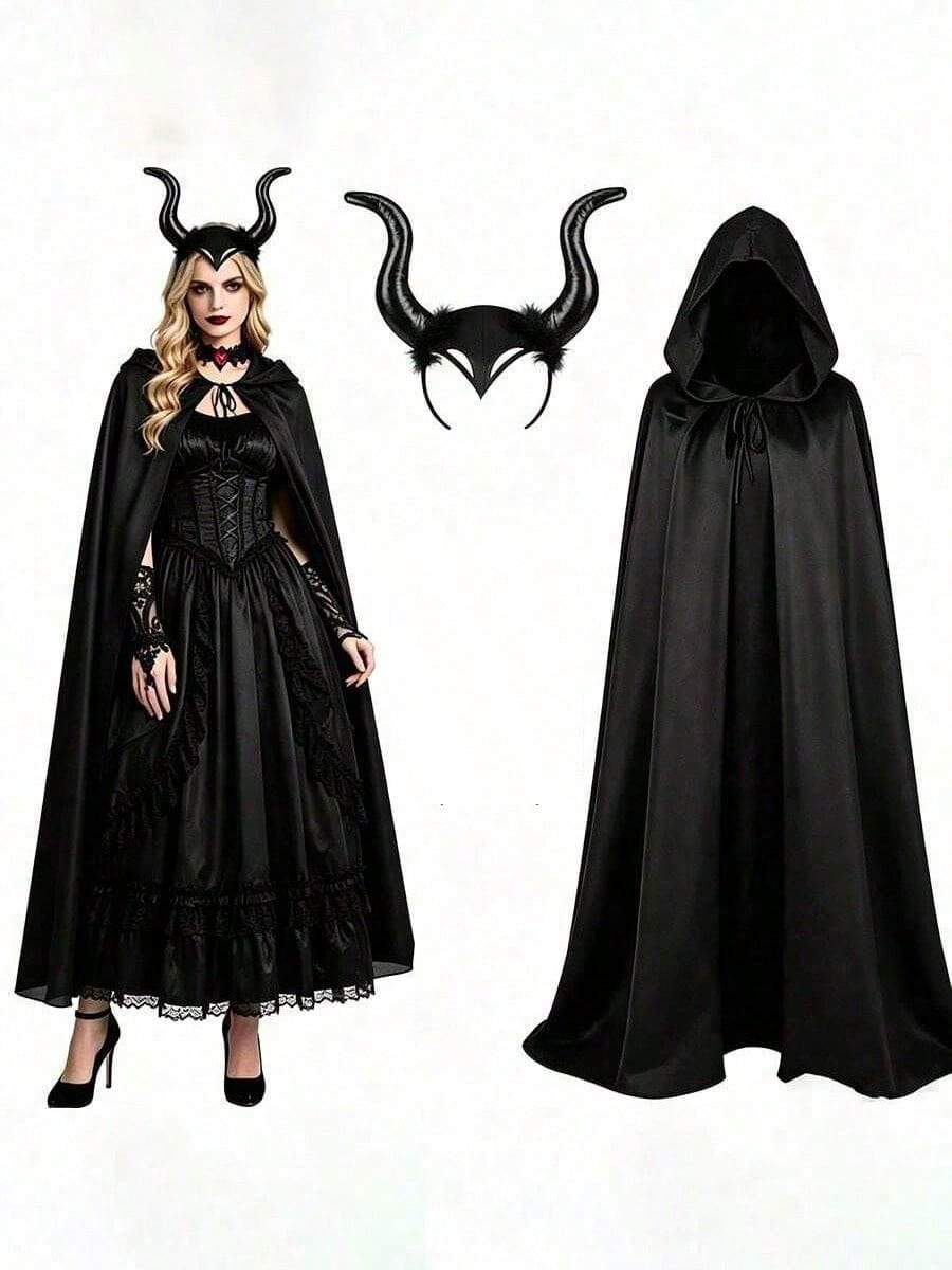 KissICON 130cm / Set a Wicked Queen Devil Horns and Wings Halloween Costume Set