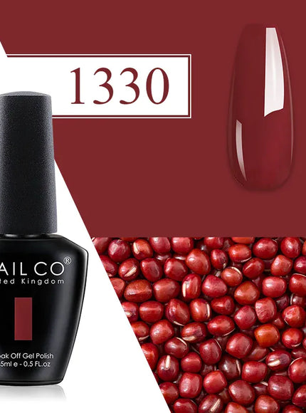 KissICON 1330 💋 Nailco Red Gel Polish - Lasting Soak