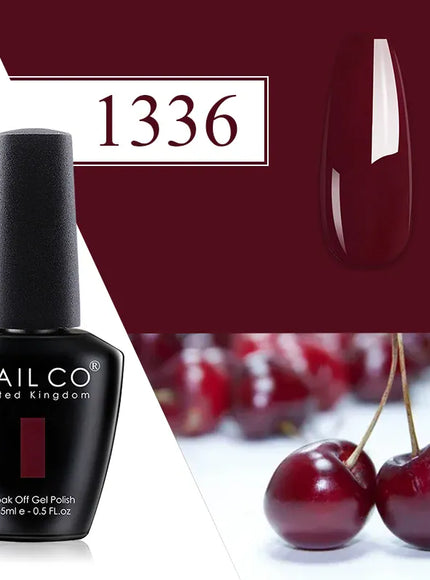 KissICON 1336 💋 Nailco Red Gel Polish - Lasting Soak