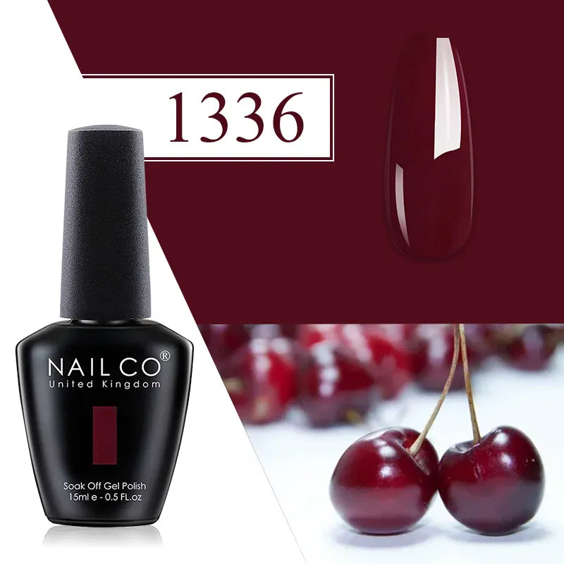 KissICON 1336 💋 Nailco Red Gel Polish - Lasting Soak