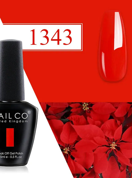 KissICON 1343 💋 Nailco Red Gel Polish - Lasting Soak