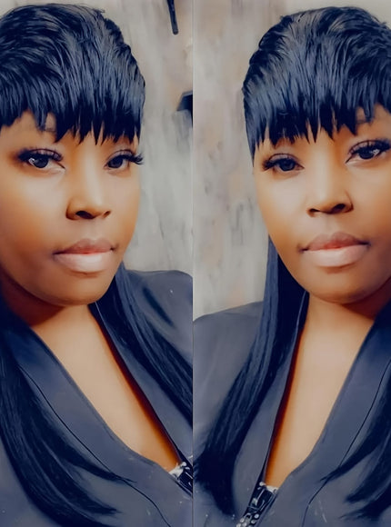 Kissicon Mullet Pixie Cut Synthetic Wig