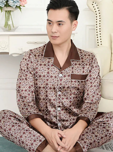 KissICON 137 / XL 65-75 KG Luxurious Silk Satin Mens Pajama Set