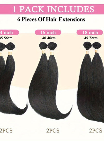 Womens Yaki Straight Hair Extensions - Heat Resistant