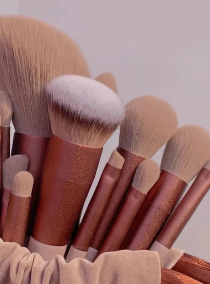 KissICON 13pcs pink 💋 13 Piece Makeup Brush Set - Soft
