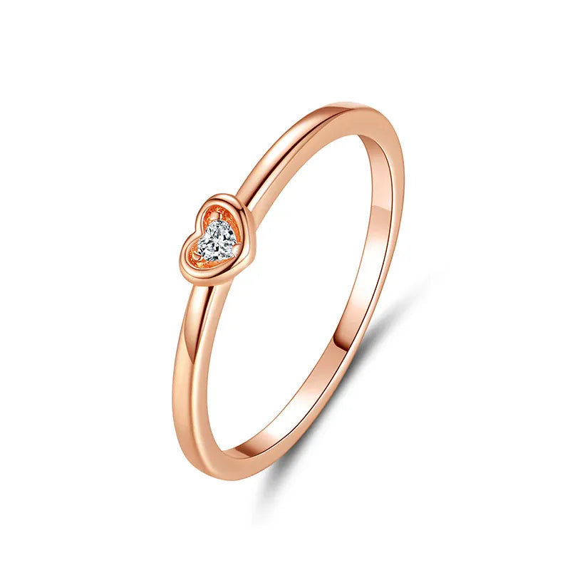 KissICON 14 / 5 Original 925 Sterling Silver Ring Love Heart Wishbone Moon Sun Rings Crystal Rose Gold For Women Wedding Gift Luxury Jewelry