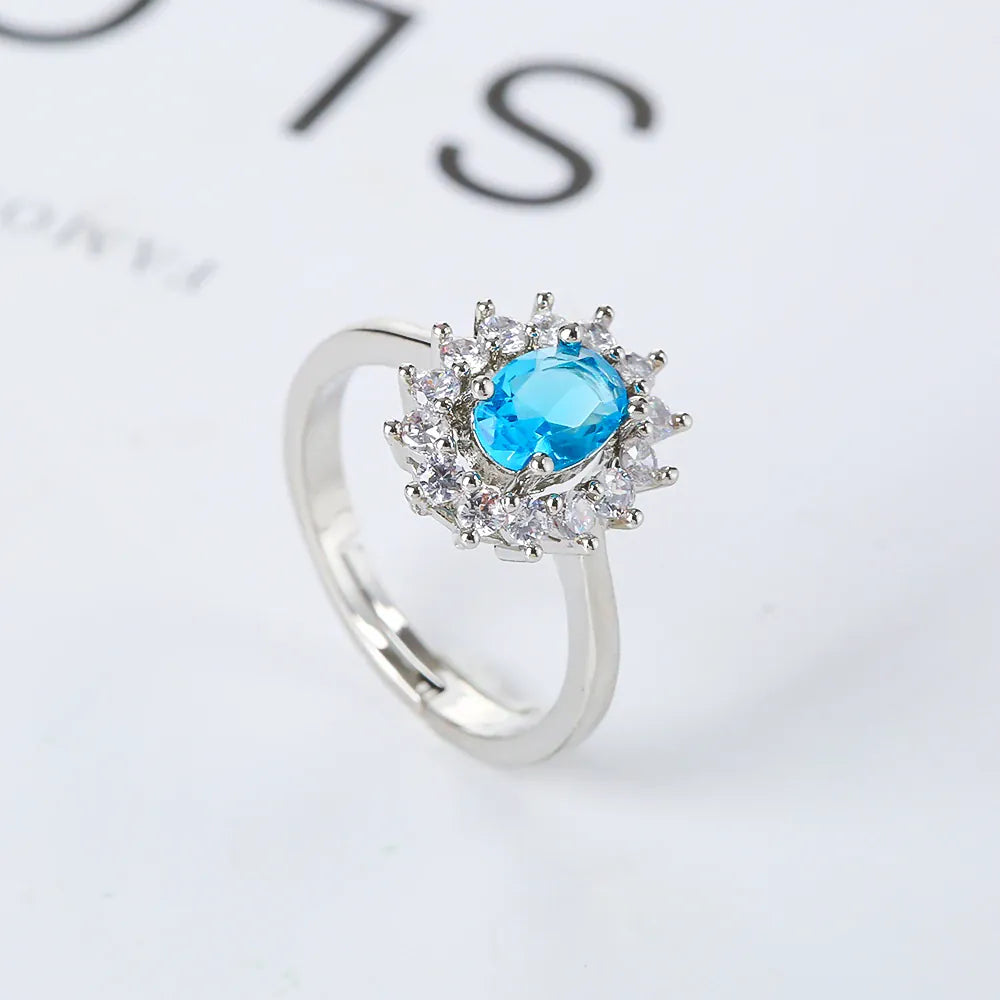 KissICON 14 / resizable Kissicon Lady Blue Crystal Bridal Ring –