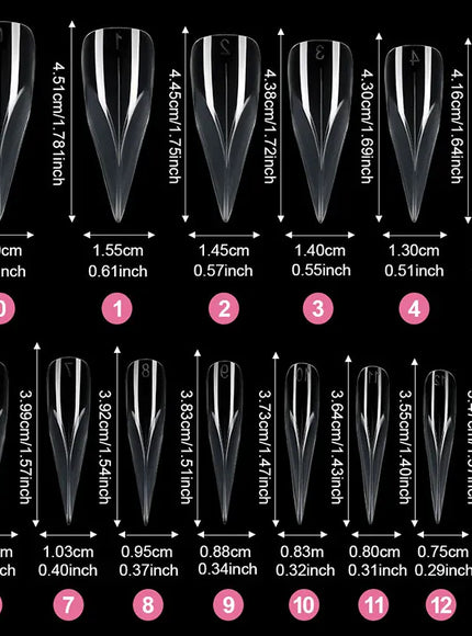 KissICON 140pcs 💋 140Pcs 3D False Nails Extension Tips Bendable