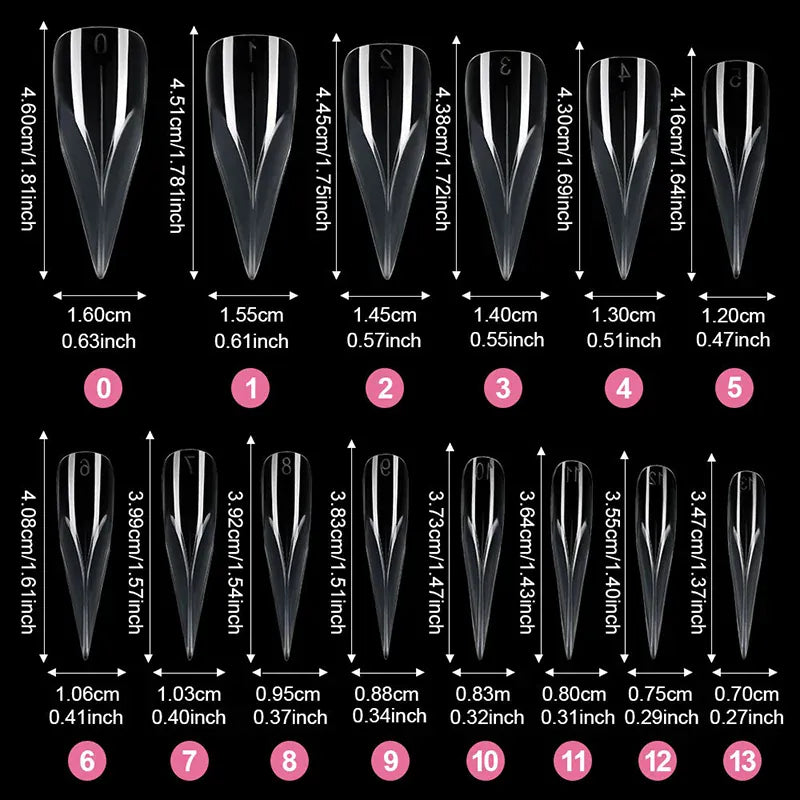 KissICON 140pcs 💋 140Pcs 3D False Nails Extension Tips Bendable